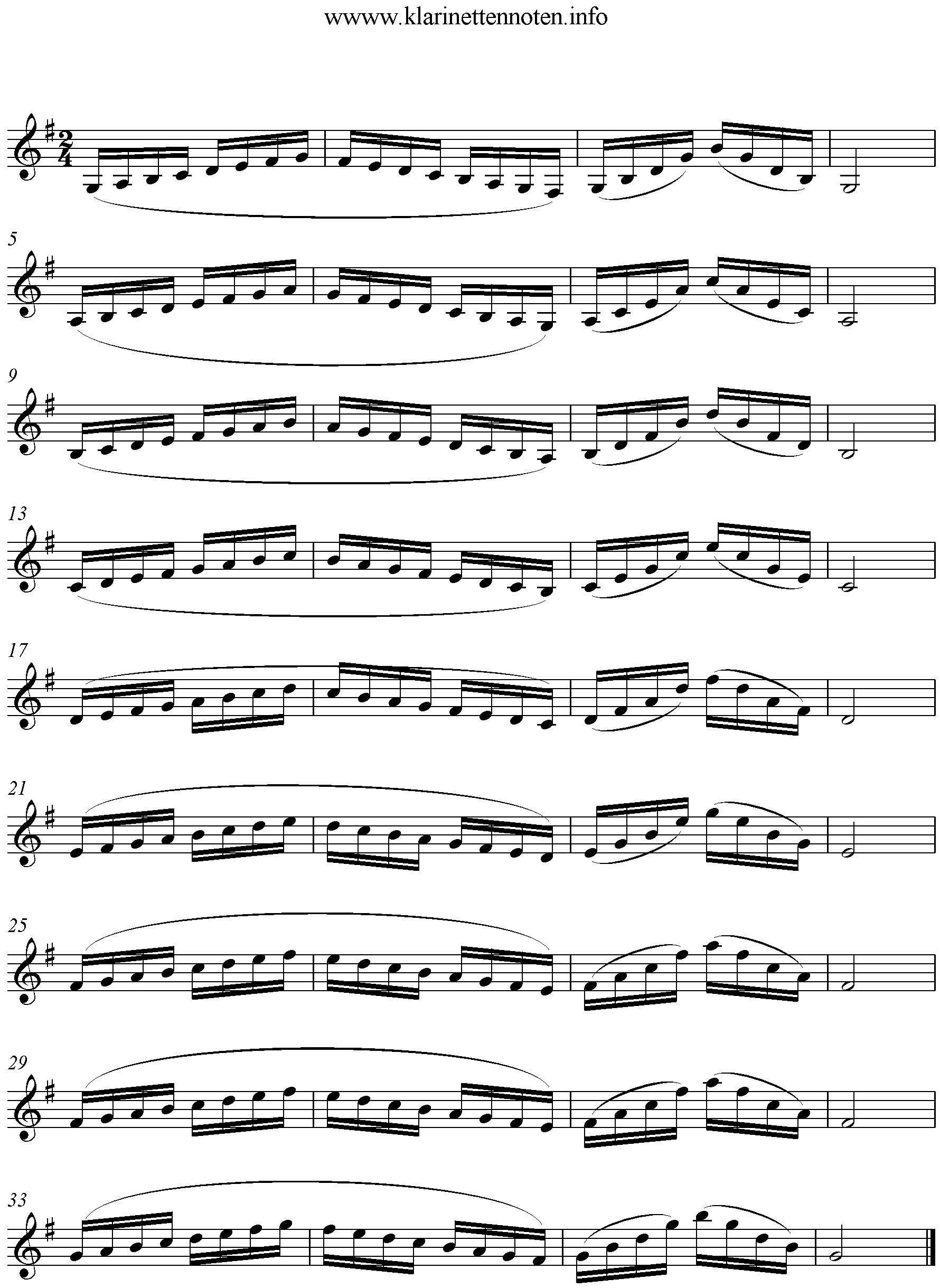 C Major Scales Clarinet Klarinette